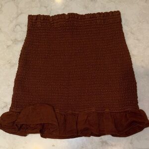 Chic Ruffled Mini Skirt in Rich Brown